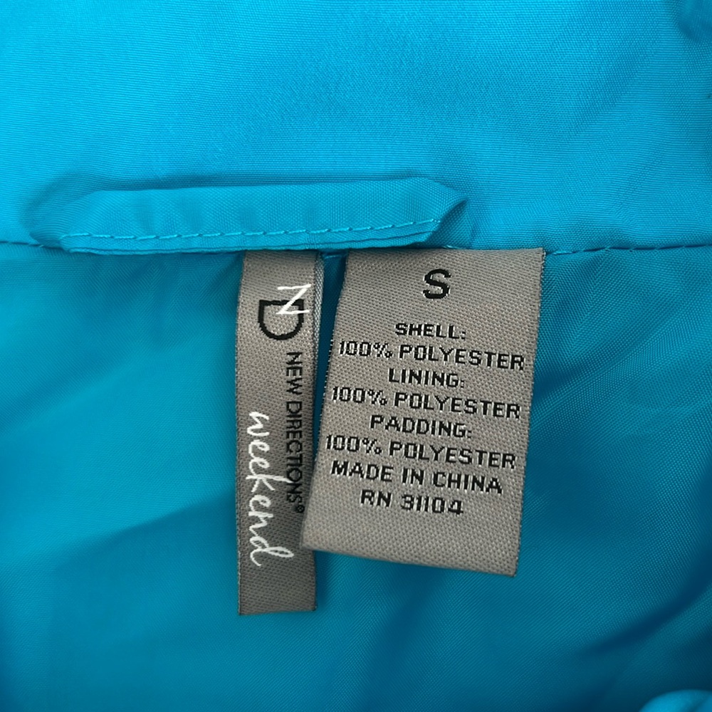 New Directions Vest Womens Small Blue Quilted Style Front Pockets - Picture 5 of 6